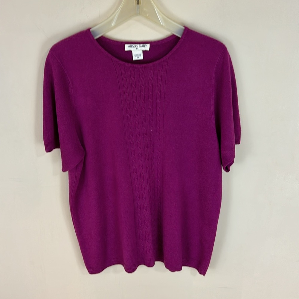 Allison Daley Fuchsia Purple Short Sleeve Sweater Size 2X
